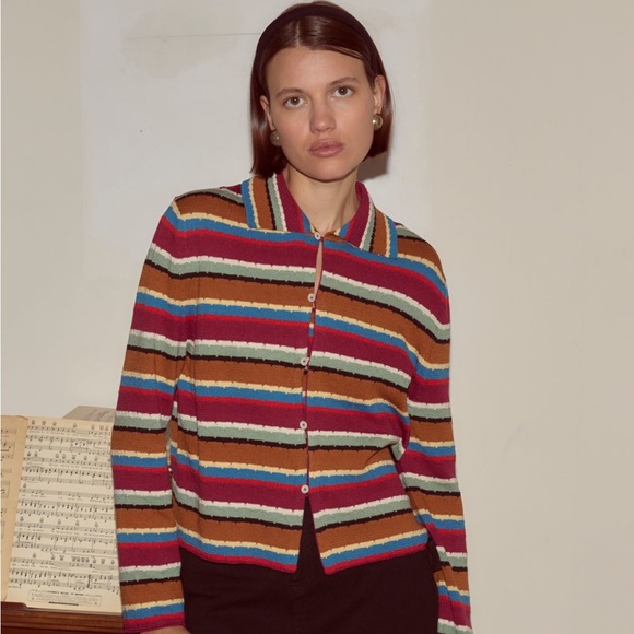 BODE Starkey Multi Particolored Striped Cardigan - Picture 2 of 16